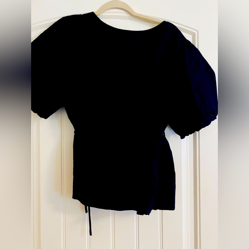 Black wrap blouse